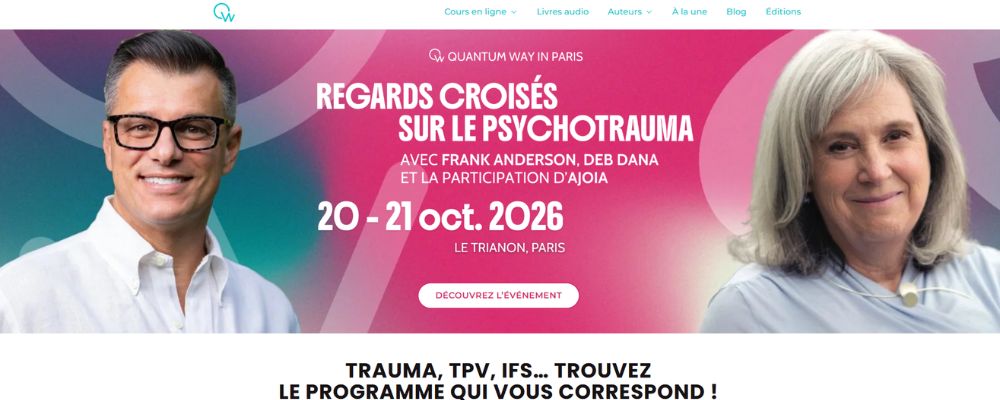 Bannière Quantum Way présentant la conférence Regards croisés sur le psychotrauma